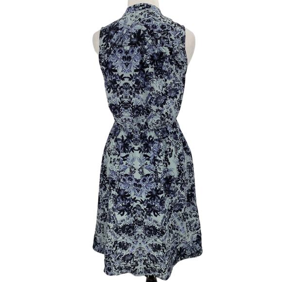 Rebecca Taylor Floral Cinch Waist Silk Dress Size 0 - Picture 6 of 10